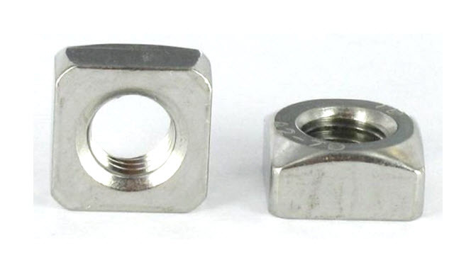 M10 Chamfered Square Nut Zinc Plated Mid Steel Steel Din 557