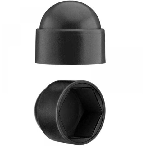 M10 Mutternabdeckungen für 17mm Schraubenschlüssel Schwarz 100 Stück