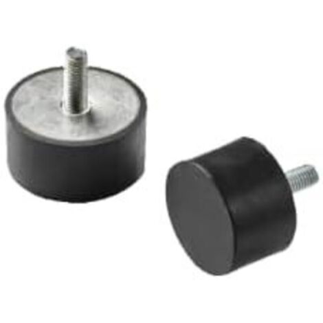 M10 Silent Bloc (4pcs) – 40x30 M10 Mâle/Plat Vibration Isolator – Heavy Duty Dual-Action Support – Plot Antivibratoire for Air Compressors, HVAC & Generators