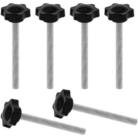 M10 star-shaped clamping screw knobs  100mm finger screw thread replacement handle for fastening black handle