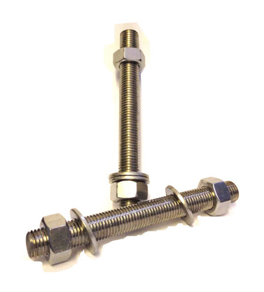 M10 x195 Threaded bar / Studding (Stainless Steel A2) - 2 Pk