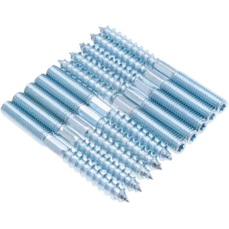 M10x100mm Boulons de Suspension Torx, Vis à Cheville à Double Extrémité, Fixation Murale, Fixation sans Tête Zinguée avec Partie Hexagonale et T25, Boulon Métrique et Vis à bois (lot de 10)