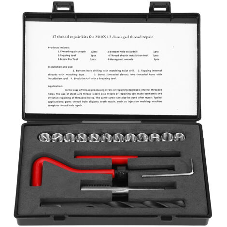 M10x1,5 Edelstahl-Gewindereparaturset, Gewindebohrer und Torx-Schlüssel - 17-teilig