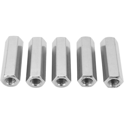 M10x1,5 L55mm Sechskant-Kupplungsmutter - 5er-Pack - Korrosionsbeständig