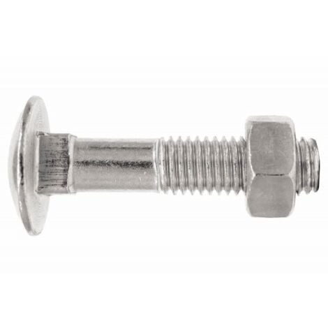 (M10X50) TORNILLO CON CABEZA REDONDA CON CUELLO CUADRADO Y TUERCA HEXAGONAL. CINCADO(UND) - INDEX