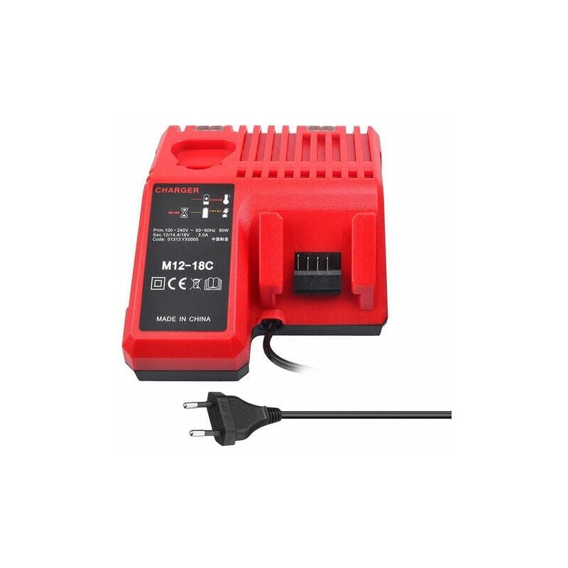 Ensoleille - M12-18C Li-Ion Chargeur De Batterie Pour Milwaukee 12 v 14.4V 18V C1418C 48-11-1815 / 1828/1840 M18 M14 M12 Batterie Au Lithium