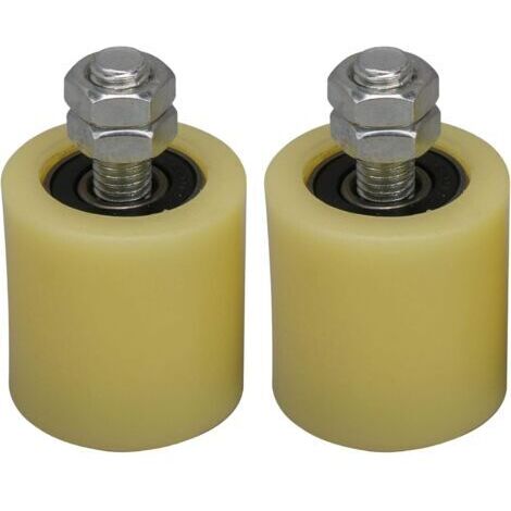 M12 48 x 50mm roue de guidage de roulement à rouleaux en acier PP avec insert de roulement 6201 pour porte électrique Pack de 2