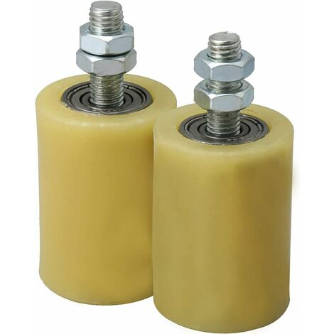 M12 50 x 70mm Roulement rouleaux en acier PP roue de guidage avec 6201 Roulement Insert pour porte lectrique Pack de 2 - MSBD