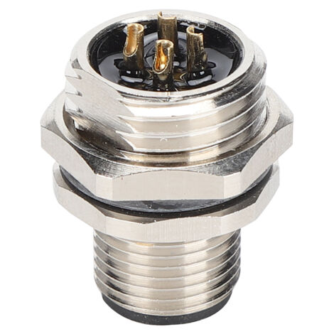 M12 IP67 wasserdichter Stecker – M16 4-poliger Schraubstecker für Einbaufrontplatten