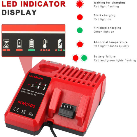 M12 & M18 Batterie Schnelle Ladegerät Ladegerät Für Milwaukee M12-18C 12V-18V 48-59-1812 M12-18FC