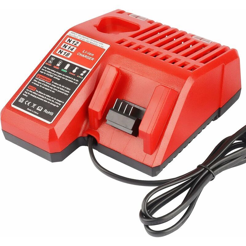 Erhope - gabrielle M12 & M18 Rapid Replacement Charger for Milwaukee 12V&18V xc Lithium ion Charger for Milwaukee xc 48-59-1812 48-11-2420 48-11-2402