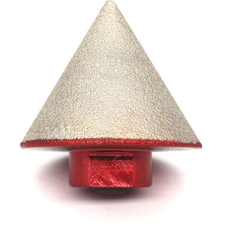 M14 diamond drill bit for drilling stone, ceramic, tiles, and glass. Conical tip, 48 mm diameter. Threaded.