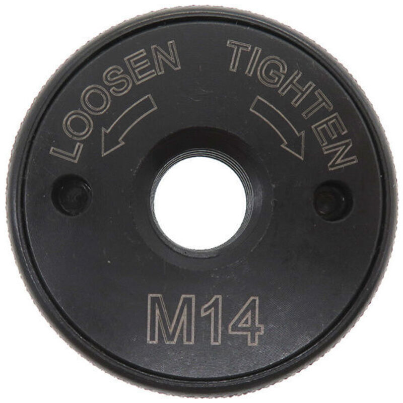 M14 Quick Release Nut for Makita, Black & Decker, Metabo, Dewalt, Hichika, and Einhell Angle Grinders - Black