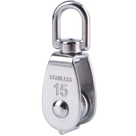 M15 Stainless Steel 304 Single Wheel Swivel Pulley Block Lifting Rope