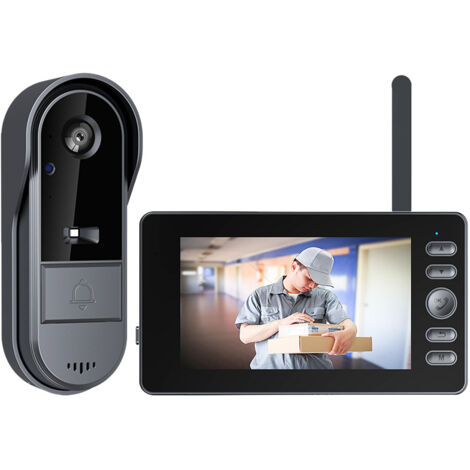 M15C Sonnette vidéo intelligente sans fil pour porte d’entrée – Écran tactile HD 1080p, vision nocturne, détection de mouvement, alertes en temps réel, compatible Wi-Fi 2,4 GHz, installation facile, i