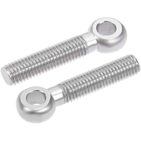 M16 x 90 mm Vis pour les yeux en acier inoxydable 304 - Pour les machines à lever - Argenté - Lot de 2