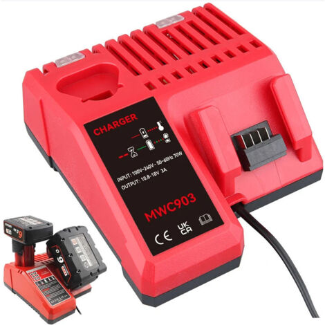 M18 & M12 Chargeur pour Milwaukee 48-59-1812 12V&18V XC Lithium Batterie 48-11-1850 48-11-1840 48-11-1815 48-11-1828