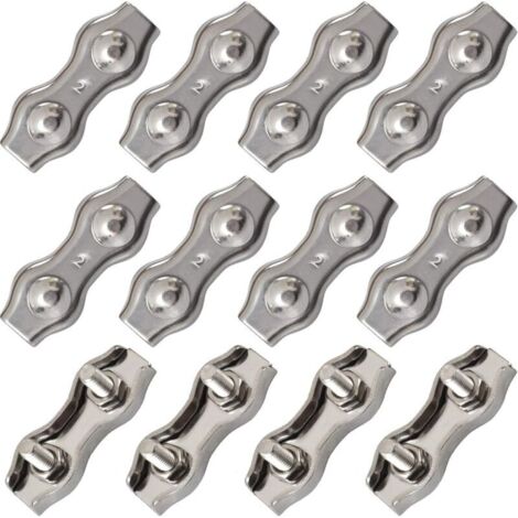 (M2) 12 colliers de serrage duplex en acier inoxydable double