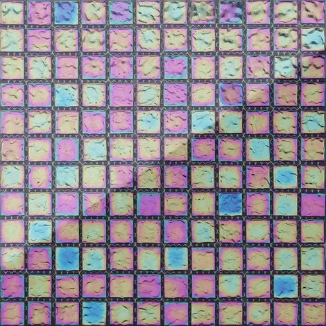 Carreaux de mosaïque en verre. Nuances de violet et bleu irisé(MT0042)