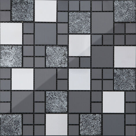 WB72-02081 Matte Glasmosaik grau schwarz Wand Küche Dusche WC BodenArt
