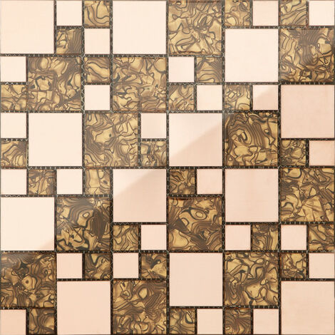 10 Matten Mosaik Fliese Glas schwarz Wandverblender Sauna Pool200-A49-N_f 