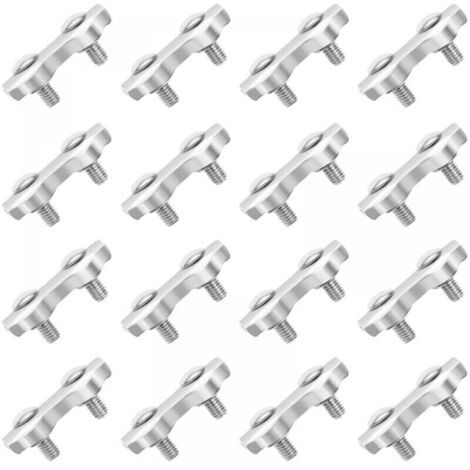 M2 Pince de Cable 18 Pcs Double Serre Cables Inox en Acier Inoxydable pour Filin Cable Inox pour 2MM Pince à Cable en Acier Inoxydable
