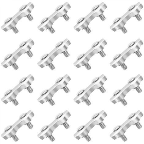 M2 Pince de Câble 18 Pcs Double Serre Câbles Inox en Acier Inoxydable pour Filin Cable Inox pour 2MM Pince à Câble en Acier Inoxydable