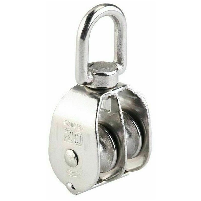 M20 Poulie double en acier inoxydable du bloc 304 de poulie paquet de 2 chargement