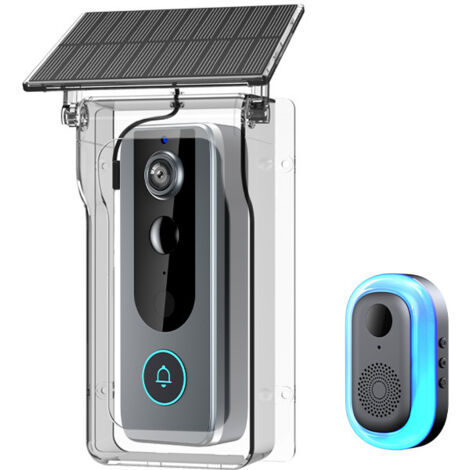 M20 Sonnette vidéo sans fil étanche IP65, avec vision nocturne HD, angle ultra large 166°, interphone bidirectionnel, détection de mouvement intelligente et fonction anti-graffiti – pour porte d’entré