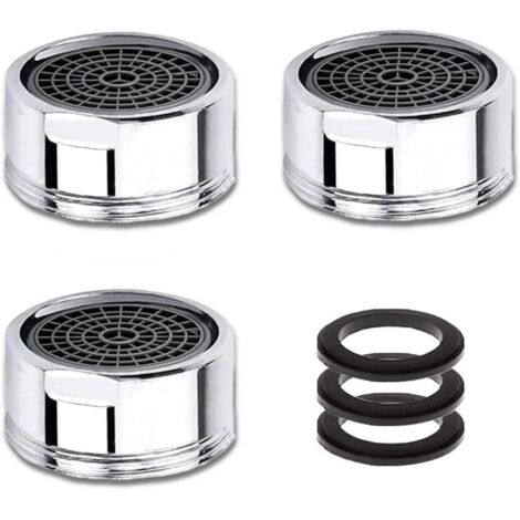M20 Wasserhahn-Luftsprudler, 3-teiliger wassersparender Wasserhahn-Luftsprudler mit Edelstahlfilter, Wasserhahn-Filter-Luftsprudler (20 mm Außengewinde)