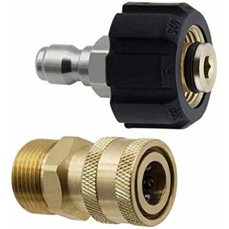 M22-14 Ensemble d'adaptateurs pour nettoyeur haute pression, adaptateurs pivotants 3/8 à connexion rapide, pistolet à eau haute pression mâle, kit de raccord de tuyau d'arrosage