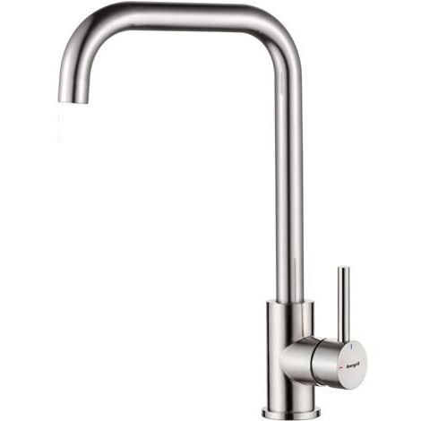 M22105A - Mitigeur Évier avec Bec Haut, Robinet de Cuisine, Nickel Brossé, Gris