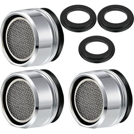 M24 Wasserhahn Strahlregler, 3 Stück Wasserhahn Filter Wasser sparende Wasserhahn Zubehör Diffusor Wasserhahn Filter mit Dichtung für Küche und Bad--TRIMEC