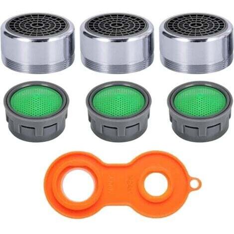 M24 Wasserhahnbelüfter, 6er-Pack wassersparende Wasserhahnbelüfter mit ABS-Filter, Wasserhahnfilter für Bad und Küchenspüle