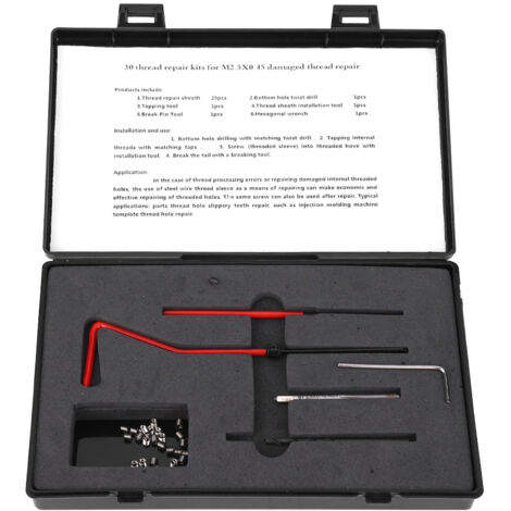 M2.5 Gewindereparaturset, 30-teilig, Edelstahl, zur Reparatur beschädigter Gewinde