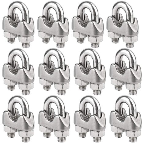 M3-Drahtkabelbinder, Kabelbinder, U-Bolzen, 3 mm Durchmesser, Edelstahl-Kabelclip, 12 Stück
