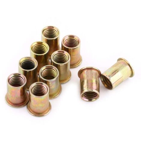 M3-M12 série tête plate grain vertical rivet écrou couleur acier au carbone zingué(M12x20pcs)