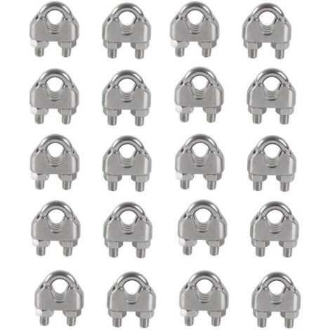 M3 Serre-câbles Etrier U Boulon Clip de Câble 304 Acier inoxydable Selle de pince de Câble Câble métallique Clips pour etendoir linge exterieur20PCS