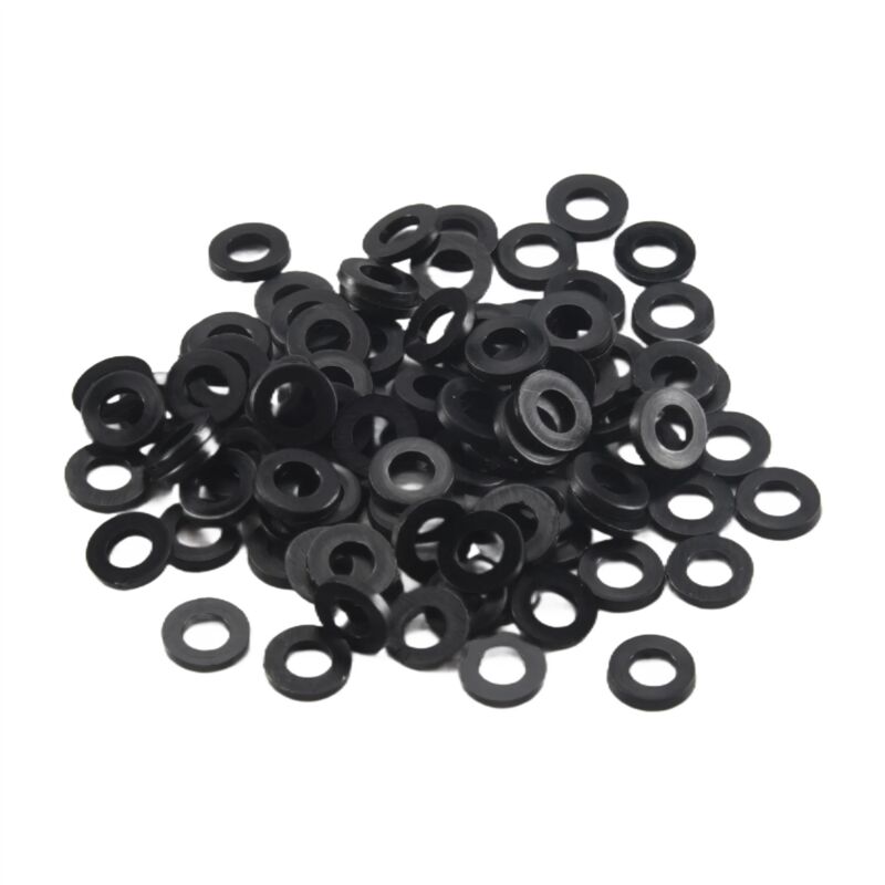 Image of Tlily - M3 x 6 mm 1 Nylon flache Isolierscheiben Dichtungen Abstandhalter schwarz 200 Stuecke