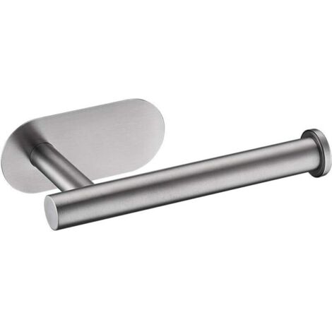 M34052, Portarrollos de papel higiénico de pared, de acero inoxidable 304, sin taladros, con adhesivo 3M, gris, talla única