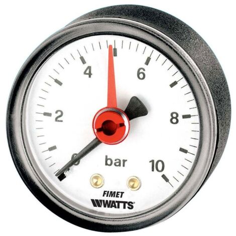 M3A-ABS 63/R+FE Manometro DN 63 ad attacco posteriore, scala 0÷10 bar - attacco G1/4B - cassa in plastica e indice rosso per impianti di riscaldamento PZFEB3210BB05