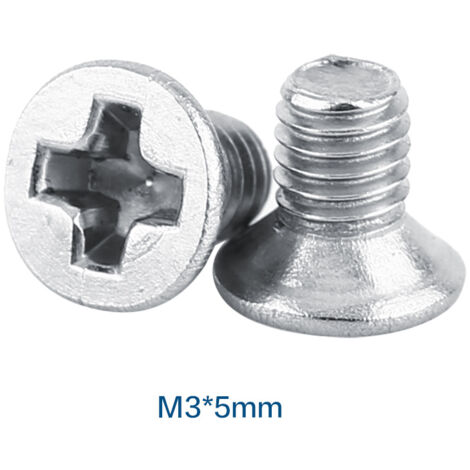 M3x5 Edelstahl SS304 Flachkopf-Senkkopfschrauben - 100er-Packung für metrische Befestigungselemente