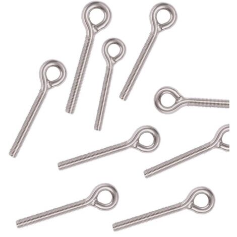 M4 Boulon à Œil en Acier Inoxydable 304 - Lot de 10 Pièces - Filetage Métrique