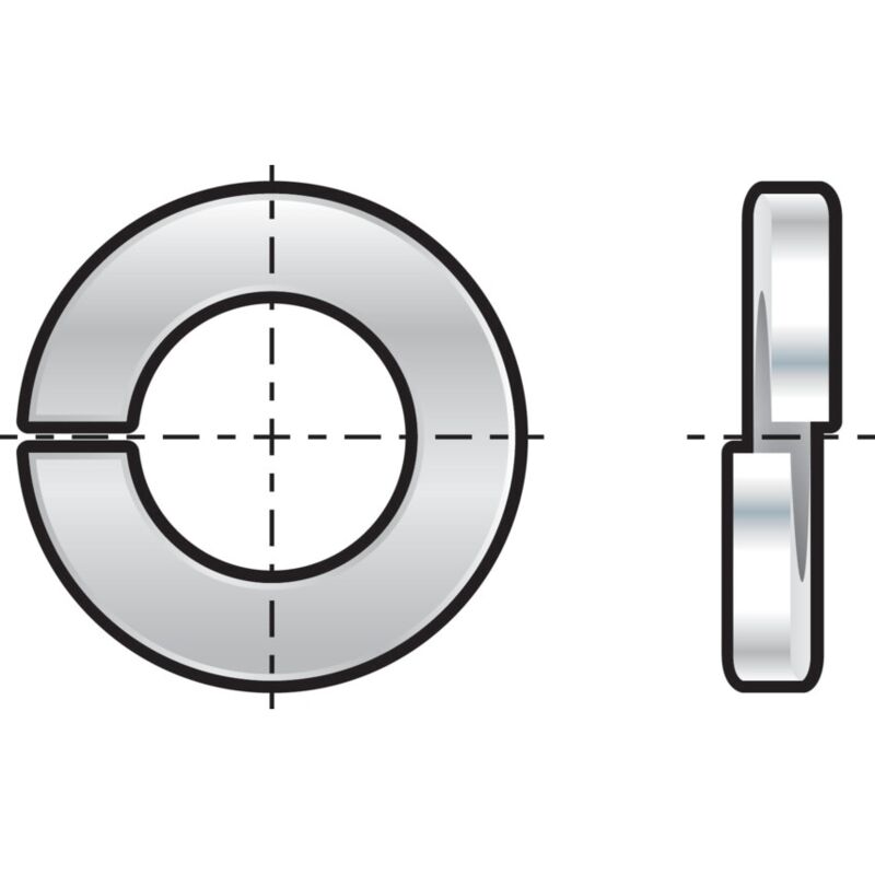 Qualfast M12 Rectangular Single Coil Spring Washer - A2 St/Steel DIN- you get 50
