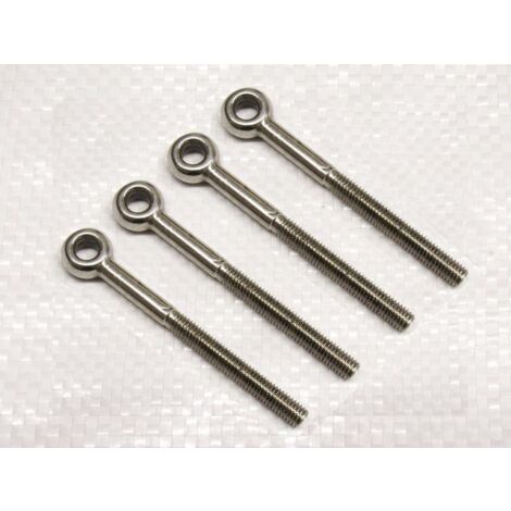M5 Long Shank Eye Bolts Stainless Steel x4 (Metric Thread Rope Cable Marine Grade)