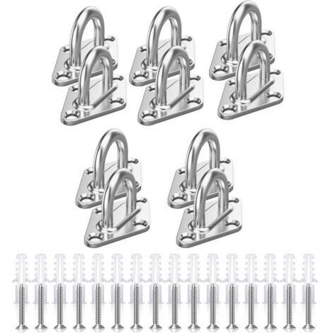 M5 Platine Oeillet Inox,10 Pièces Rhombic Kit de Crochet Plafond Charge Lourde,Crochets D'ancrage Marine avec Vis