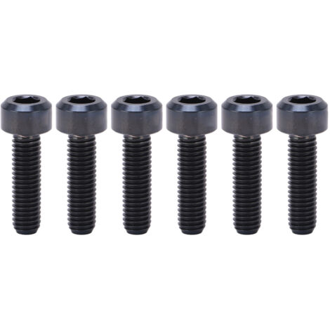 M5x18mm Lenkkopfschrauben aus Titanlegierung für Mountainbikes – 6er-Set, schwarz