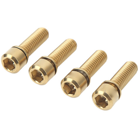 M6 20mm Bremsschraube für Mountainbikes, präzises Gewinde, korrosionsbeständig, goldfarben, zuverlässige Befestigung.