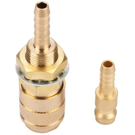 M6 Connecteur Rapide de Gaz et d'Eau Adaptateur Refroidi à l'Eau et Gaz pour Raccord de Chalumeau MIG TIG Raccord de Torche de Soudeuse(Blue),A
