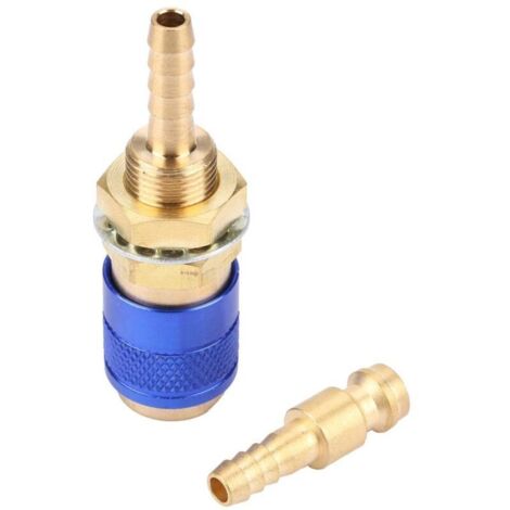 M6 Connecteur Rapide de Gaz et d'Eau Adaptateur Refroidi à l'Eau et Gaz pour Raccord de Chalumeau MIG TIG Raccord de Torche de Soudeuse(Gold)